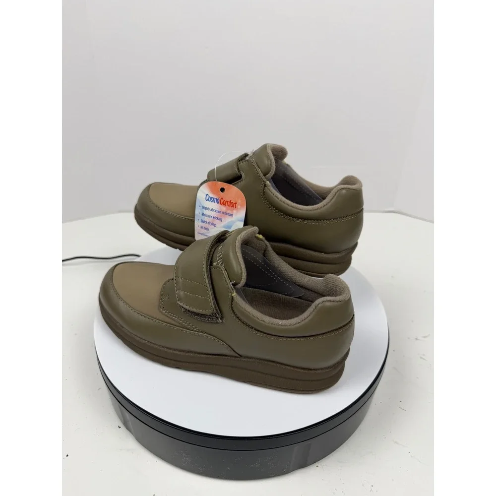 P.W. Minor Women's Tan Hook and Loop Strap Orthopedic‎ Comfort Shoes Size 5 M